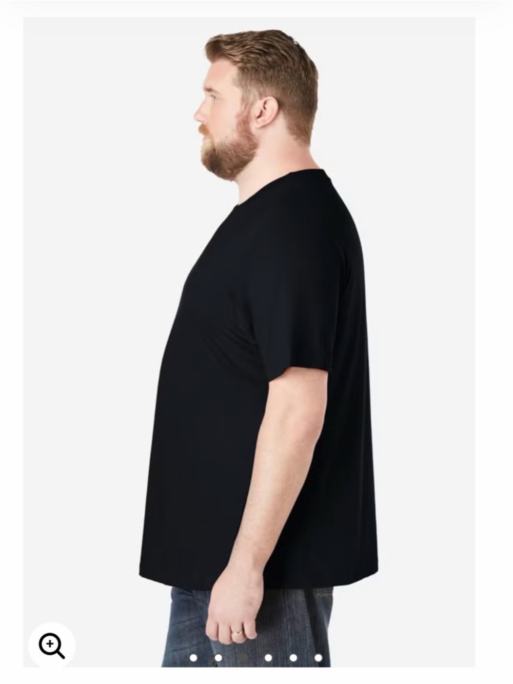 Classic Men's Black Crewneck T‑Shirt with pocket 6XL - Picture 2 of 10